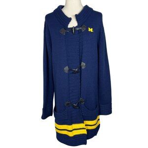 EMERSON STREET Peruvian Collection Michigan Wolverines Long Sweater Blue Sz XL